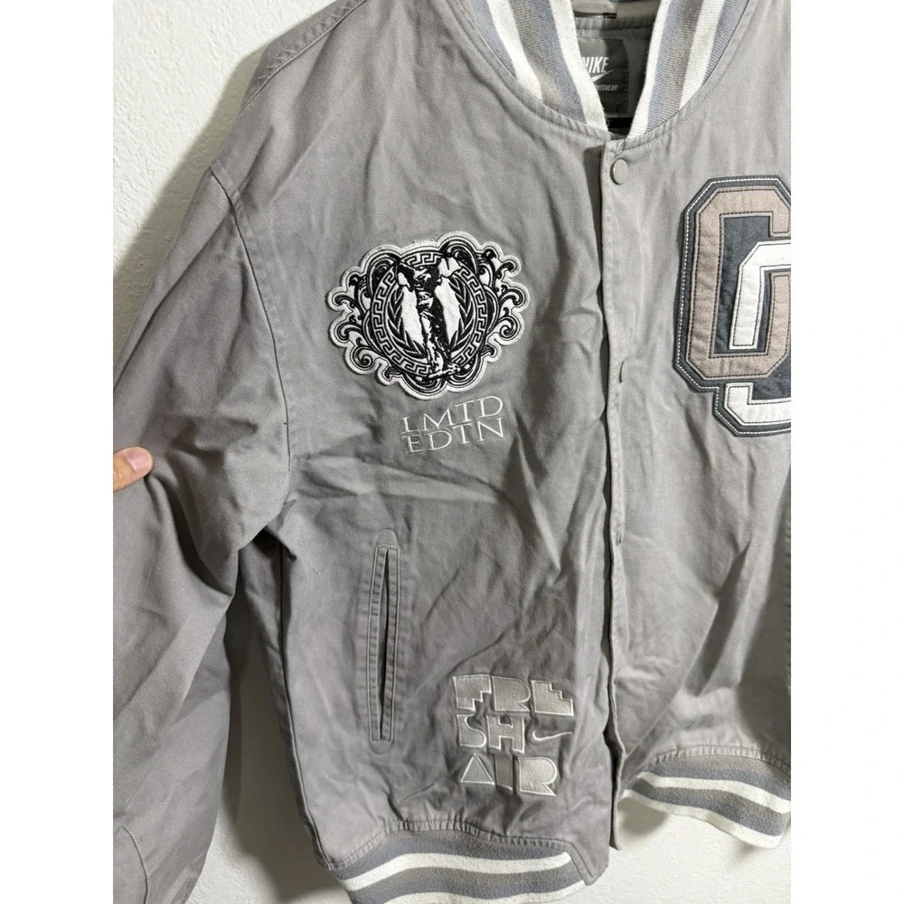 Vintage NIKE SPORTSWEAR NSW Limited Edition FRESH AIR Varsity Jacket Grey Size L